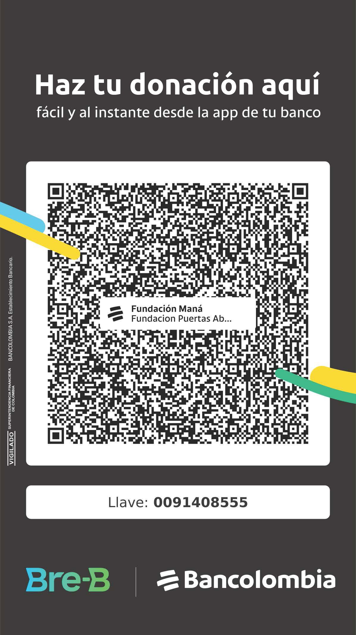 Código QR Bancolombia — Fundación Puertas Abiertas Maná